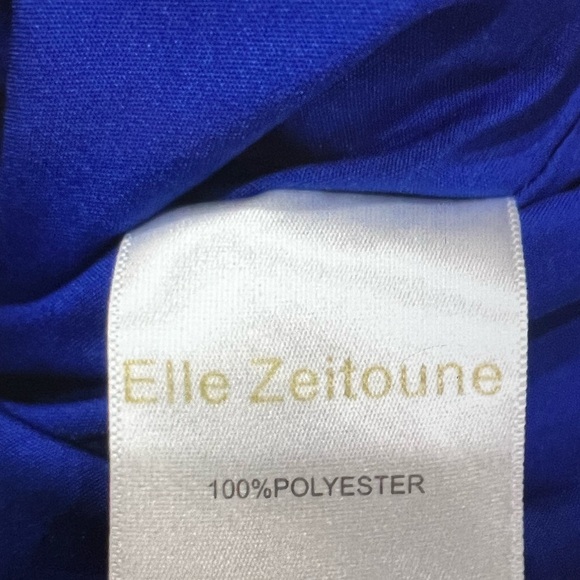 ELLE ZEITOUNE ONE SHOULDER GOWN ROYAL BLUE - Picture 4 of 7